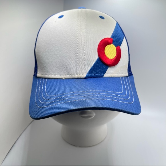 Colorado Trucker SnapBack Mesh Hat Adjustable Blue White State Flag - Picture 1 of 5